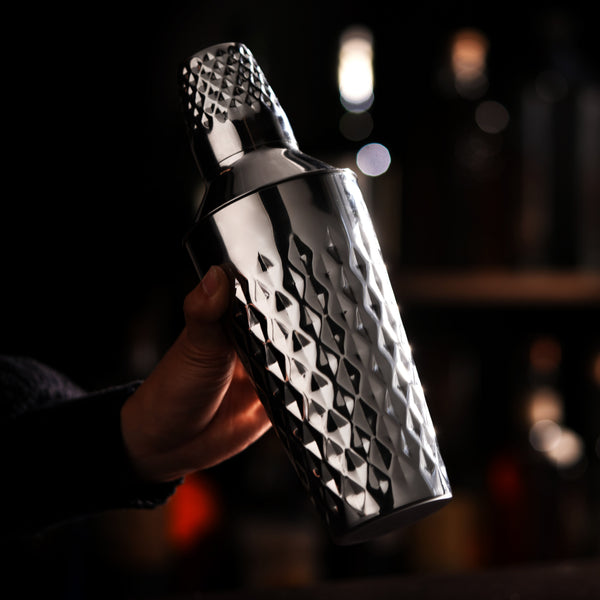 Faceted Stainless Steel Cocktail Shaker