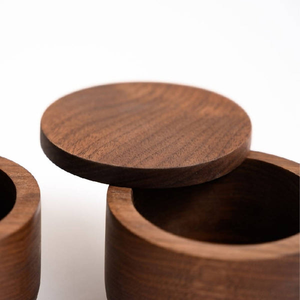 Turned Walnut Wood Spice Jar