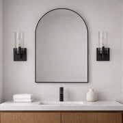 Black & Clear Glass Wall Sconce