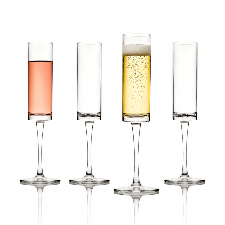 Champagne Flutes - Hand-Blown Crystal Glasses