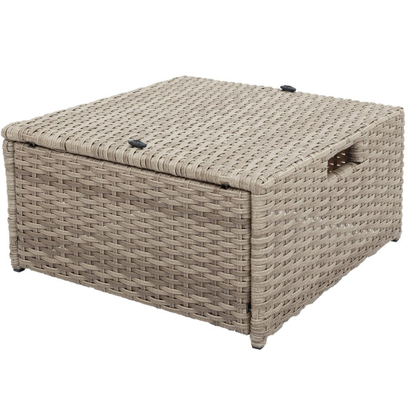 All-Weather Woven Rattan Seating Set — scale reference and proportion detail