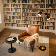Axis Black and Gold Floor Lamp with Four-Way Switch
