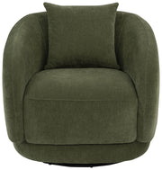 Olive Chenille Barrel Swivel Accent Chair