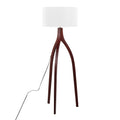 Tripod Wood-Tone Floor Lamp