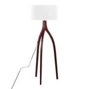 Tripod Wood-Tone Floor Lamp