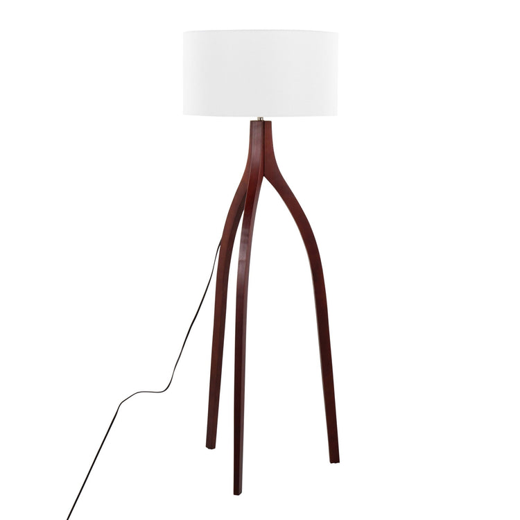 Tripod Wood-Tone Floor Lamp