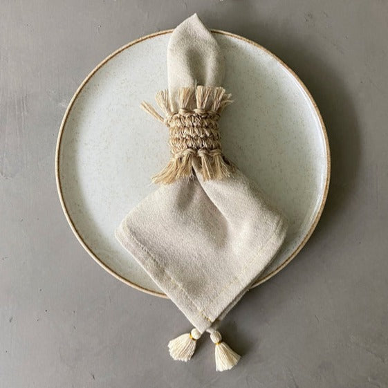 Tassel Linen-Blend Napkin Set
