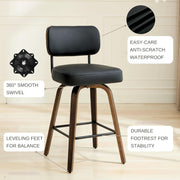 Swivel Vegan Leather Counter Stool Set