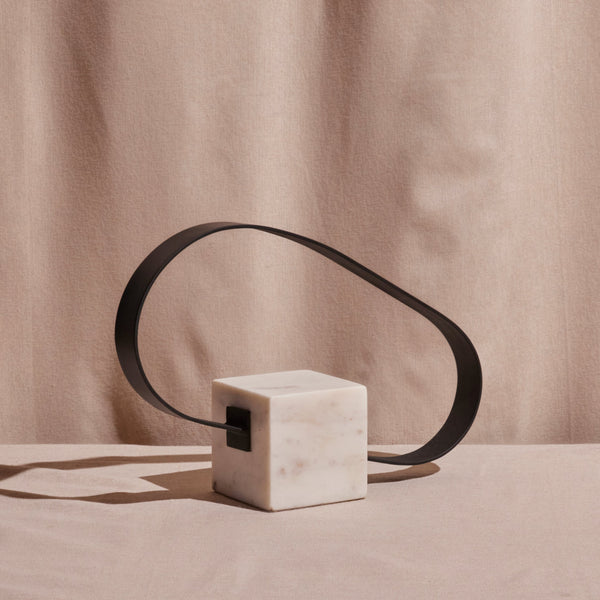Steel Loop Marble Sculpture