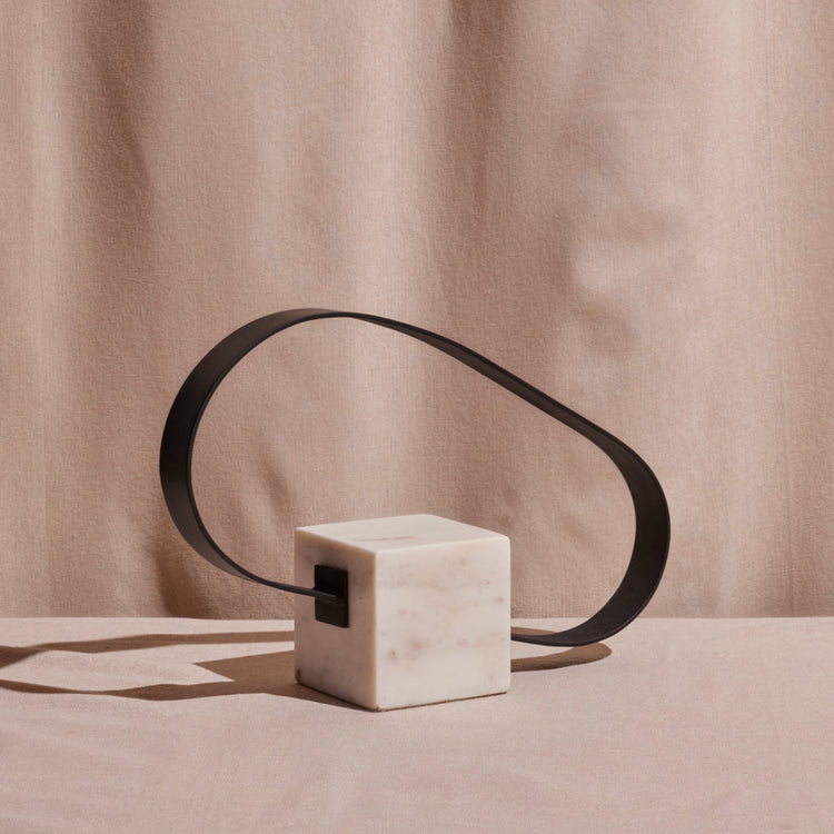 Steel Loop Marble Sculpture