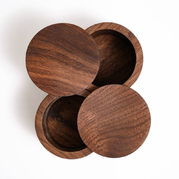 Turned Walnut Wood Spice Jar