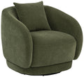 Olive Chenille Barrel Swivel Accent Chair