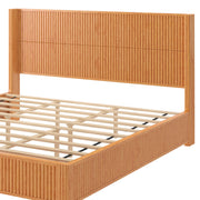 Reeded Wood Platform Bed Frame King