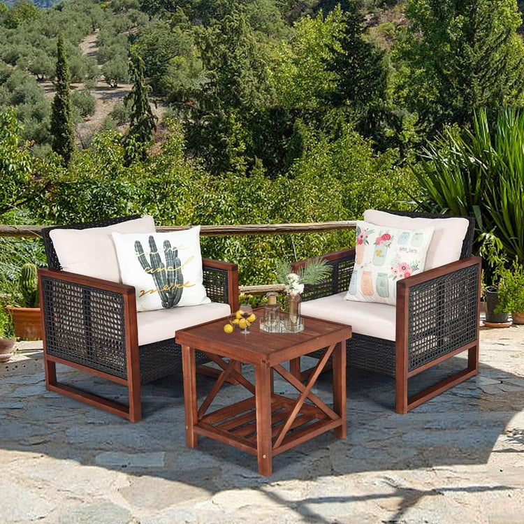 Acacia Wicker Outdoor Lounge Set – outdoor patio (view 2) | Roost & Roam