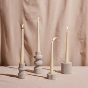 Ribbed Sandstone Taper Candle Holder