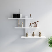 Adjustable Metal Spine Three-Tier Wall Shelf
