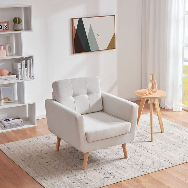 Tufted Upholstered Mid-Century Accent Chair