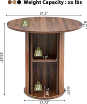 Walnut Round Dining Table For Two To Four
