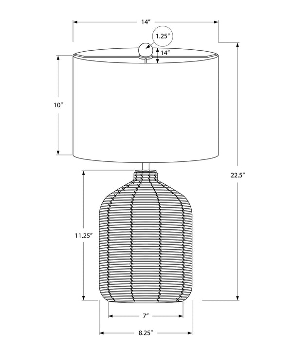 Coiled Rattan Jug Table Lamp