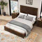 Reeded Wood Platform Bed Frame