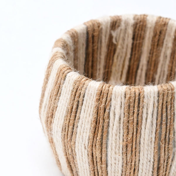 Thread-Wrapped Jute Napkin Ring Set