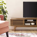 Slatted Walnut-Grain Media Console