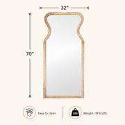 Whitewashed Mango Wood Full-Length Mirror