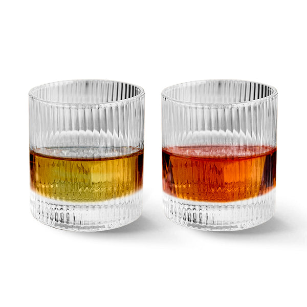 Ribbed Clear Glass Tumbler Set