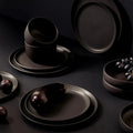 Matte Black Stoneware Dinnerware Set