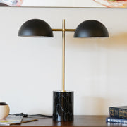 Nova - Hydro Table Lamp With On / Off Switch Double Lamp - Black / Gold / Marble