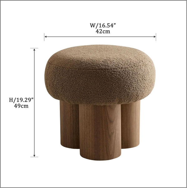 Bouclé Mushroom Ottoman Stool – ottoman (view 2) | Roost & Roam