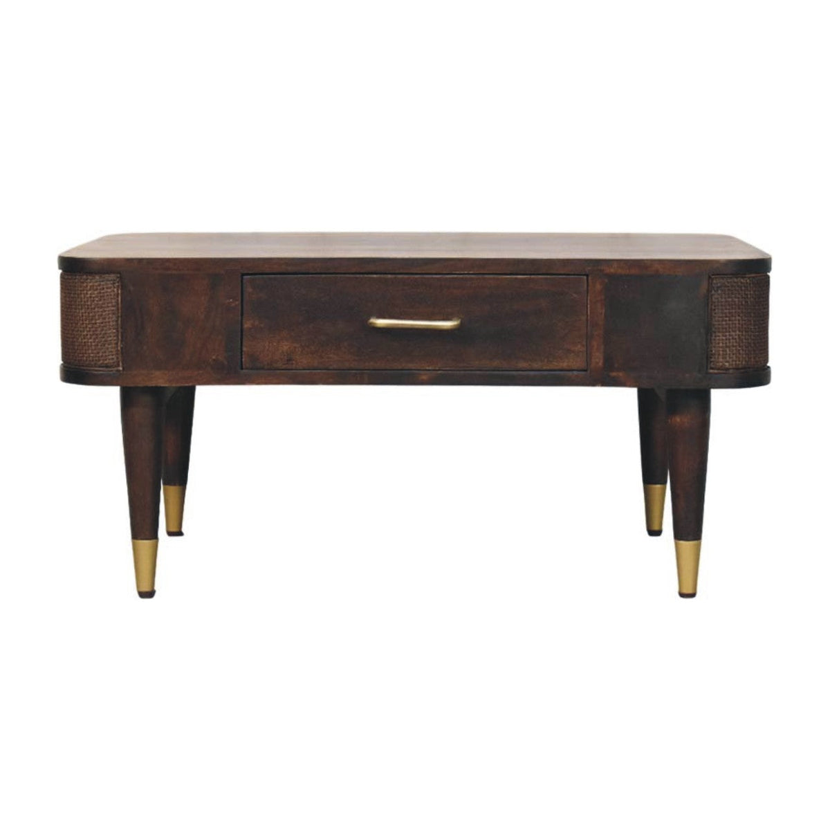 Mango Wood Rattan Coffee Table