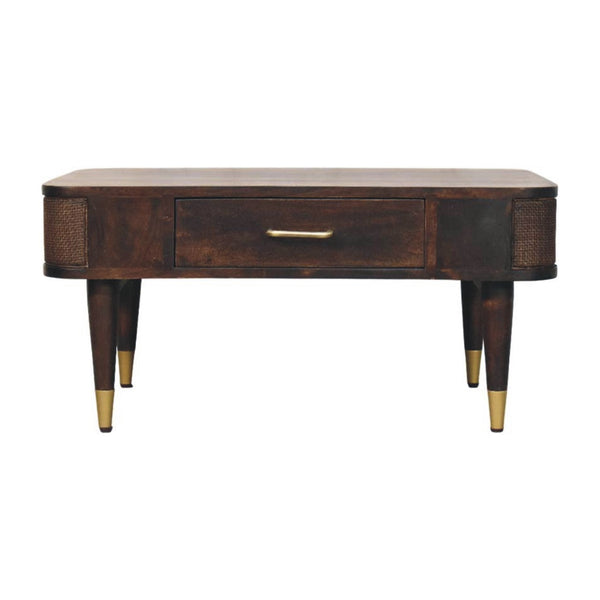 Mango Wood Rattan Coffee Table