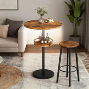 Wood-Grain Round Bar Table Set – cocktail table (view 3) | Roost & Roam