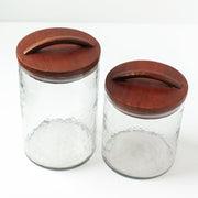 Textured Recycled Glass Canister