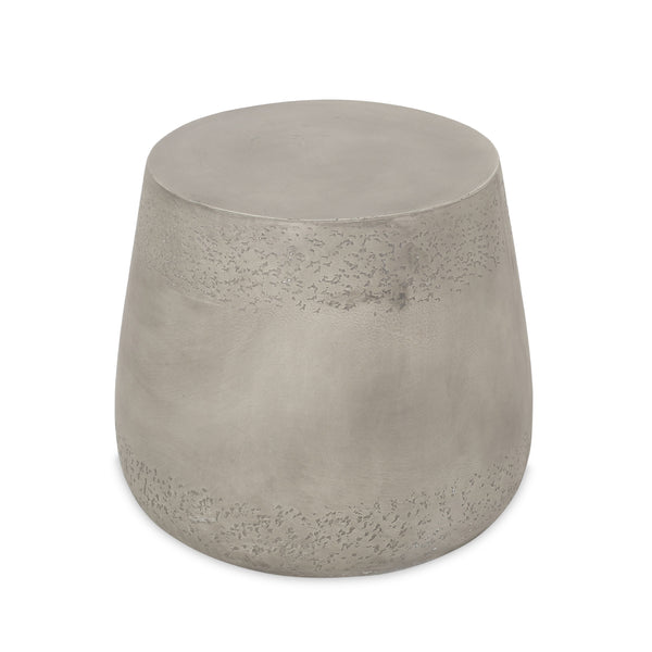 Concrete-Finish Drum Side Table