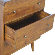Curved Chestnut Mango Wood Dresser