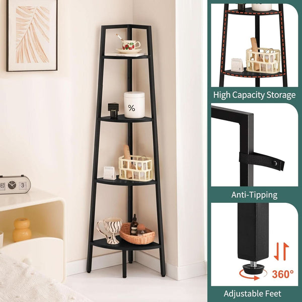 Matte Black Metal Corner Bookcase – book case (view 5) | Roost & Roam