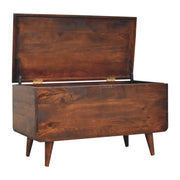 Curved Mango Wood Storage Blanket Box