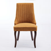 Channel-Tufted Ochre Upholstered Dining Chairs — packaging and unboxing view