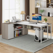 L-Shaped Executive Desk with Storage – home office set (view 4) | Roost & Roam