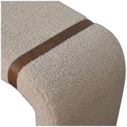 Boucle Leather Strap Upholstered Bench
