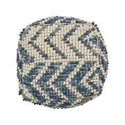 Wool Cotton Blend Cube Pouf