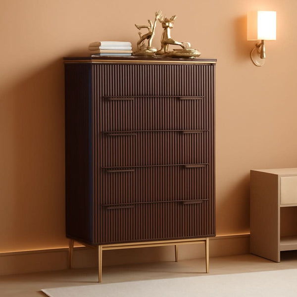 Fluted Five-Drawer Dark Walnut Dresser – chest | Roost & Roam