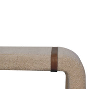 Boucle Leather Strap Upholstered Bench