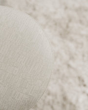 Printed Linen-Cotton Round Ottoman
