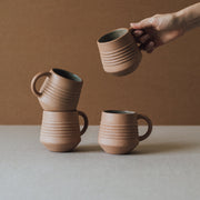 Ridged Local Clay Ceramic Mug