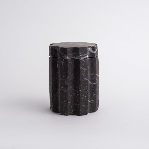 Hand-Carved Black Marble Container
