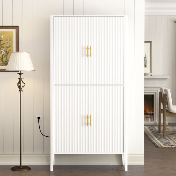 Fluted MDF Wine Display Cabinet