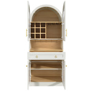 Arched Glass-Door Bar Cabinet
